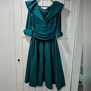 Jessica Howard Women's Mixed-Media Fit & Flare Midi Dress